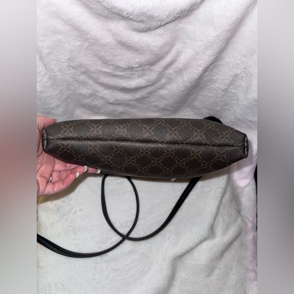 Nine West Monogram Crossbody Bag β Black & Brown Faux Leather NWOT - Picture 4 of 5